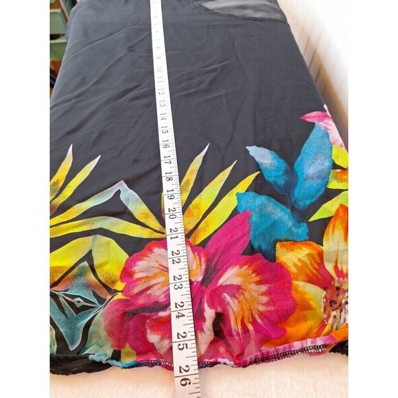 Maurice’s Size 3 US 24/26 Pullover Blouson Top Sheer Black Floral Cold Shoulder - Picture 14 of 14